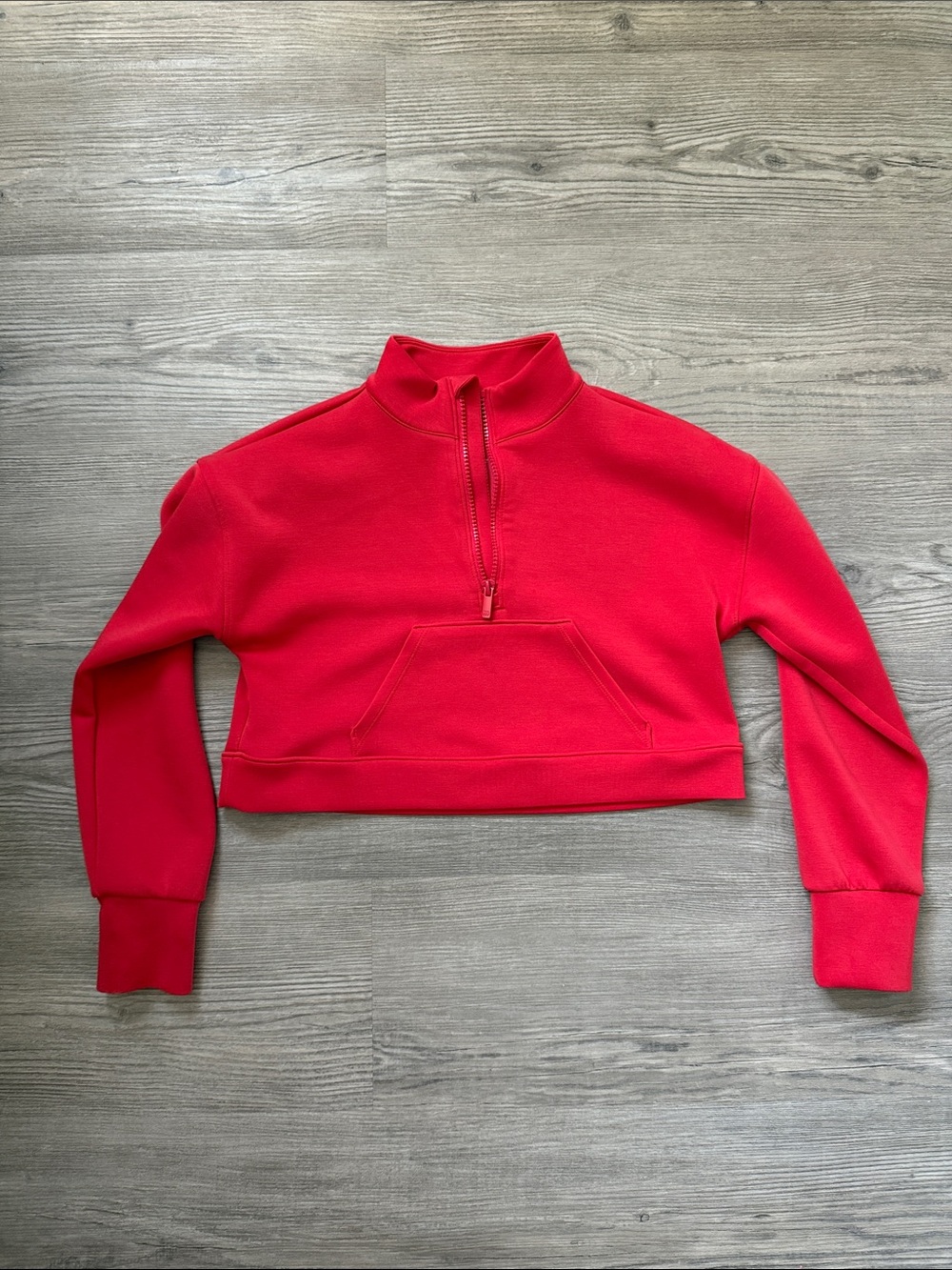 all in motion Red Cropped Half-Zip Sweatshirt